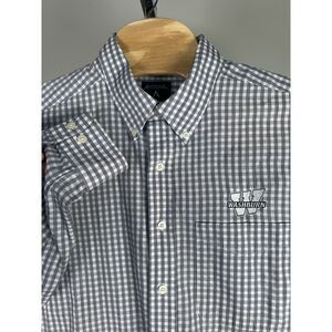 Antigua Shirt Mens XL Blue Long Sleeve Button Down Check Washburn‎ College